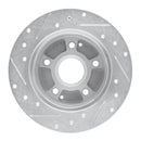 R1 96-98 Acura TL Rear Right Drilled & Slotted Silver Brake Rotor