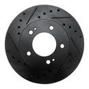 R1 83-89 Chrysler Conquest Front Left Drilled & Slotted Black Brake Rotor