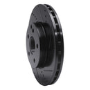 R1 03-09 Mercedes-Benz E350 Front Right Drilled & Slotted Black Brake Rotor