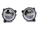 Raxiom 18-23 Jeep Wrangler JL Axial Series 9-In LED Headlights- Black Housing (Clear Lens)