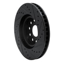 R1 93-98 Toyota Supra Front Left Drilled & Slotted Black Brake Rotor
