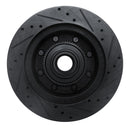 R1 95-07 Ford E-350 Econoline Club Wagon Front Left Drilled & Slotted Black Brake Rotor