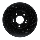 R1 13-20 Hyundai Santa Fe XL Front Right Drilled & Slotted Black Brake Rotor