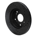 R1 06-11 Honda Civic Front & Rear Drilled & Slotted Black Brake Rotor Set