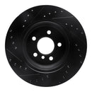 R1 02-06 BMW X5 Rear Right Drilled & Slotted Black Brake Rotor