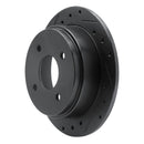 R1 90-92 Infiniti M30 Rear Left Drilled & Slotted Black Brake Rotor