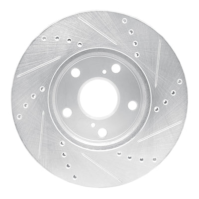 R1 05-15 Toyota Tacoma Front Drilled & Slotted Silver Brake Rotor Set