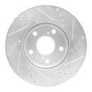 R1 05-15 Toyota Tacoma Front Drilled & Slotted Silver Brake Rotor Set