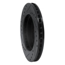R1 88-07 Dodge Colt Front Right Drilled & Slotted Black Brake Rotor
