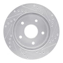 R1 00-02 Dodge Ram 1500 Pickup Front Left Drilled & Slotted Silver Brake Rotor