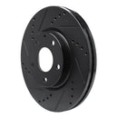 R1 13-19 Mazda 6 Front Left Drilled & Slotted Black Brake Rotor
