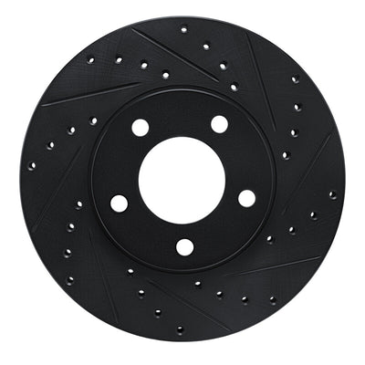 R1 91-96 Chrysler Town & Country Front Right Drilled & Slotted Black Brake Rotor