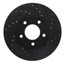 R1 91-96 Chrysler Town & Country Front Right Drilled & Slotted Black Brake Rotor
