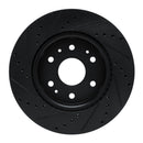 R1 23-25 Chevrolet Colorado Front Right Drilled & Slotted Black Brake Rotor