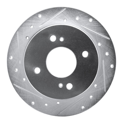 R1 82-88 Nissan 200SX Rear Left Drilled & Slotted Silver Brake Rotor