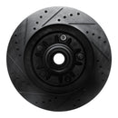 R1 97-99 Ford F-150 RWD Front Right Drilled & Slotted Black Brake Rotor