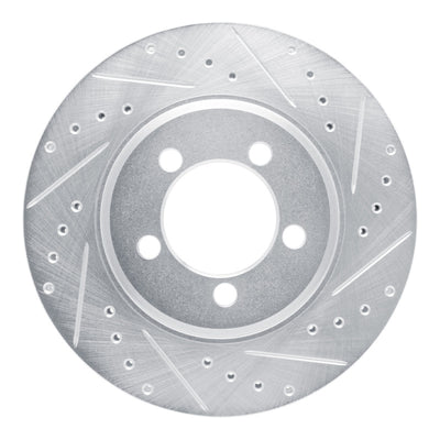R1 65-66 Ford Country Squire Front Right Drilled & Slotted Silver Brake Rotor