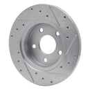 R1 04-12 Chevrolet Malibu Rear Left Drilled & Slotted Silver Brake Rotor