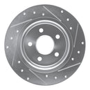 R1 04-13 Volvo C70 Rear Left Drilled & Slotted Silver Brake Rotor