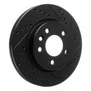 R1 10-17 Volkswagen AMAROK (Mexico) Front Right Drilled & Slotted Black Brake Rotor
