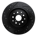 R1 98-10 Lexus GS400 Rear Right Drilled & Slotted Black Brake Rotor