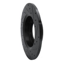 R1 81-85 Toyota Pickup Front Left Drilled & Slotted Black Brake Rotor
