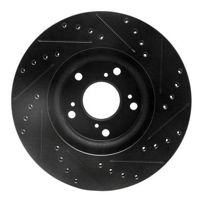 R1 06-15 Acura CSX Front & Rear Drilled & Slotted Black Brake Rotor Set