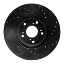 R1 06-15 Acura CSX Front & Rear Drilled & Slotted Black Brake Rotor Set