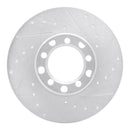 R1 68-76 Mercedes-Benz 220 Front Right Drilled & Slotted Silver Brake Rotor