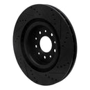 R1 00-06 Jaguar XKR Front Left Drilled & Slotted Black Brake Rotor