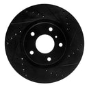 R1 03-05 Infiniti G35 Front & Rear Drilled & Slotted Black Brake Rotor Set