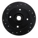 R1 65-74 Volkswagen Type 3 Sedan Front Left Drilled & Slotted Black Brake Rotor