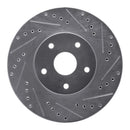 R1 92-97 Subaru SVX Front Right Drilled & Slotted Silver Brake Rotor