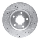 R1 08-16 Chrysler Town & Country Front Left Drilled & Slotted Silver Brake Rotor
