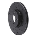 R1 08-19 Pontiac Vibe Front Right Drilled & Slotted Black Brake Rotor