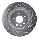 R1 2002-2010 Saab 9-5 Rear Left Drilled & Slotted Silver Brake Rotor
