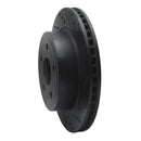 R1 04-06 Dodge Ram 1500 Pickup Rear Right Drilled & Slotted Black Brake Rotor