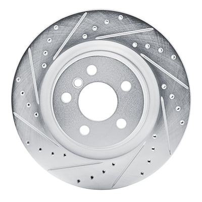 R1 19-24 BMW M235I xDrive Gran Coupe Rear Left Drilled & Slotted Silver Brake Rotor