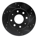 R1 88-07 Dodge Colt Front Right Drilled & Slotted Black Brake Rotor