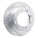R1 77-79 Ford F-350 4WD (Excl Super Duty) Front Right Drilled & Slotted Silver Brake Rotor