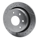 R1 12-14 Ford F-150 4WD Rear Left Drilled & Slotted Silver Brake Rotor