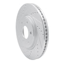 R1 05-07 Infiniti QX56 Front Left Drilled & Slotted Silver Brake Rotor