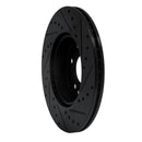 R1 90-95 Mercedes-Benz E320 Front Left Drilled & Slotted Black Brake Rotor