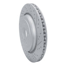 R1 14-19 Chevrolet Corvette Rear Right Drilled & Slotted Geo-Carbon Rotor