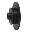 R1 92-98 Volkswagen Golf Rear Right Drilled & Slotted Black Brake Rotor