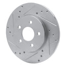 R1 01-08 Ford Mondeo (Mexico) Rear Left Drilled & Slotted Silver Brake Rotor