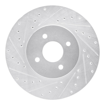R1 02-04 Ford Focus Front Left Drilled & Slotted Silver Brake Rotor
