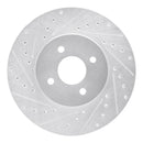 R1 02-04 Ford Focus Front Left Drilled & Slotted Silver Brake Rotor