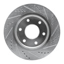 R1 05-07 Infiniti QX56 Front Left Drilled & Slotted Silver Brake Rotor