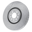R1 04-06 Audi TT Quattro Left Front Drilled & Slotted Silver Brake Rotor